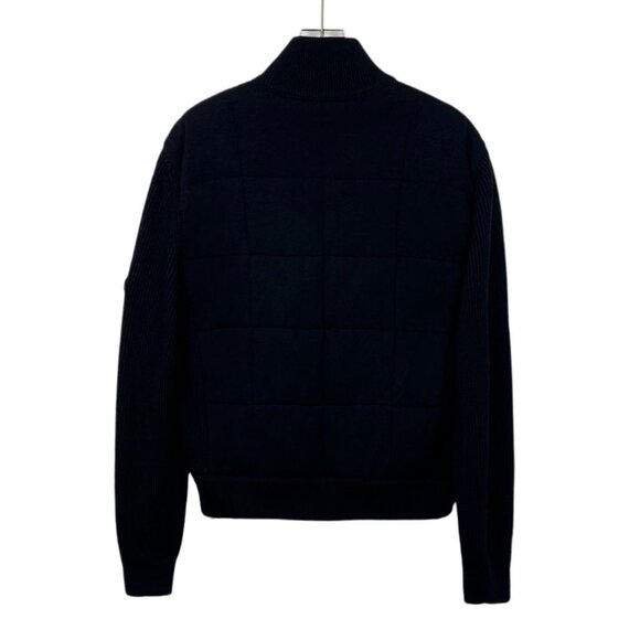 Louis Vuitton Black Wool & Silk Checkered Knit Zip-Up Jacket Size M - Picture 8 of 8